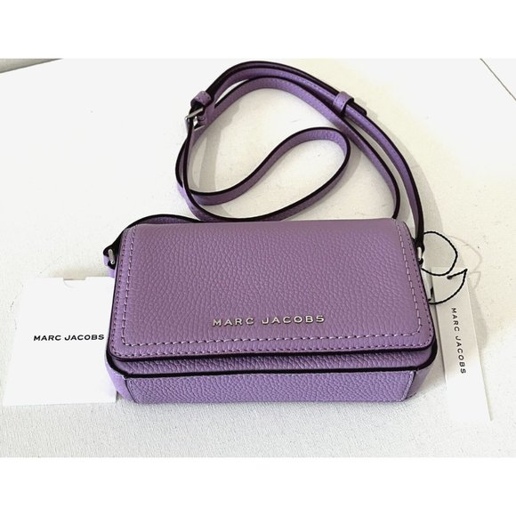 New Marc Jacobs Mini Flap Crossbody Pebble Leather Regal Orchid - Picture 4 of 5